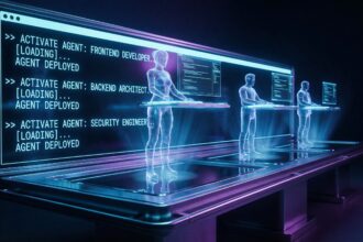 Interface de IDE com 147 agentes de IA especializados do projeto Agency Agents — agência completa de IA no seu editor por R$0