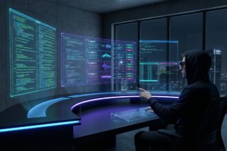 Múltiplos agentes Claude Code trabalhando em paralelo em terminal split-screen para software house