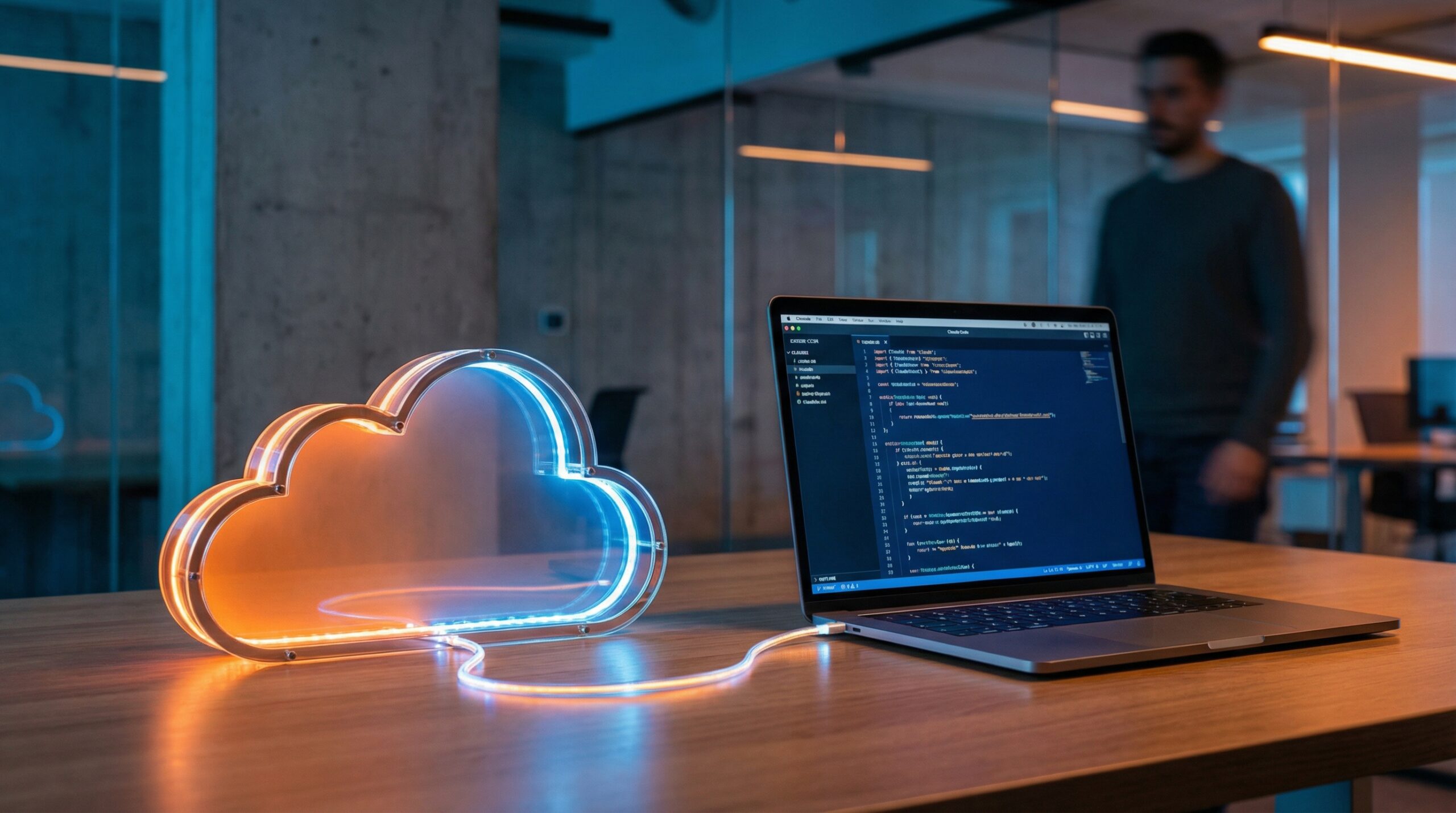 Infraestrutura AWS cloud conectada ao Claude Code terminal para enterprise software house